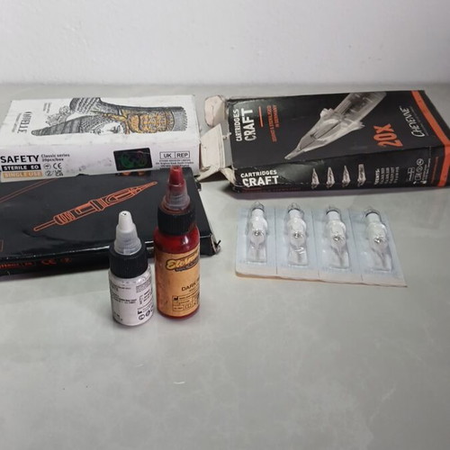 Tattoo materials used with closed needles