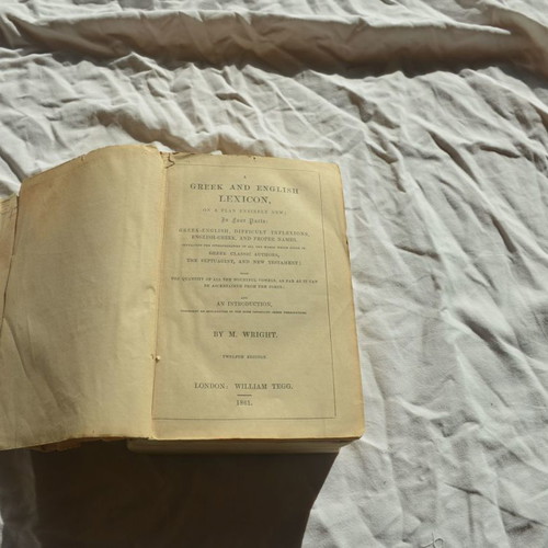 Dictionary 1861 used, English-Greek and Greek-English