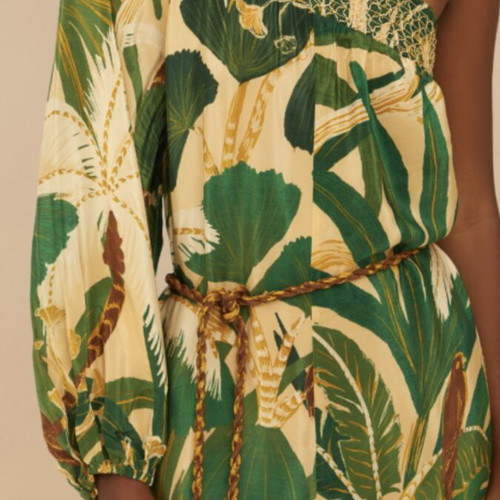 Farm Rio Tropical Isla One-Shoulder Jumpsuit size S new with tags