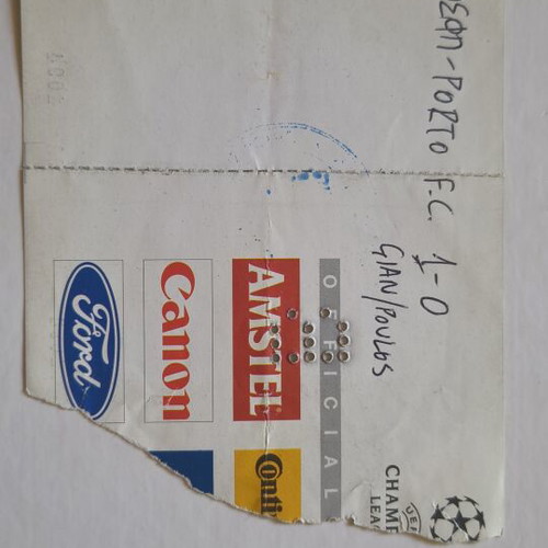Olympiacos vs FC Porto 1997 UEFA Champions League ticket used