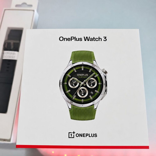 OnePlus Watch 3 Stainless Steel 46mm smartwatch with extra strap and Spigen bracelet