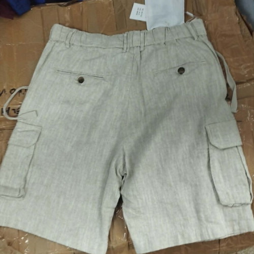 Cargo linen shorts men's NS-7779 new, sizes 30-40, beige