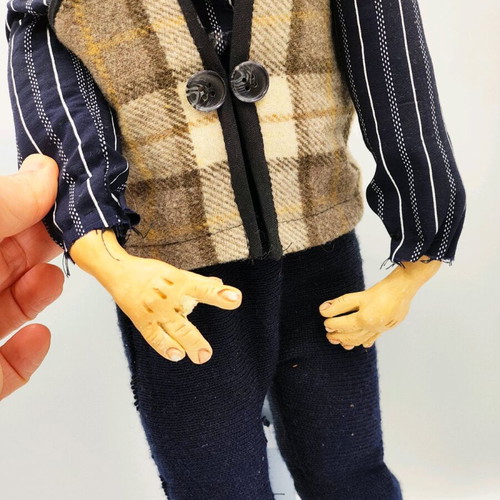 Antique handmade doll Quasimodo from Notre Dame used