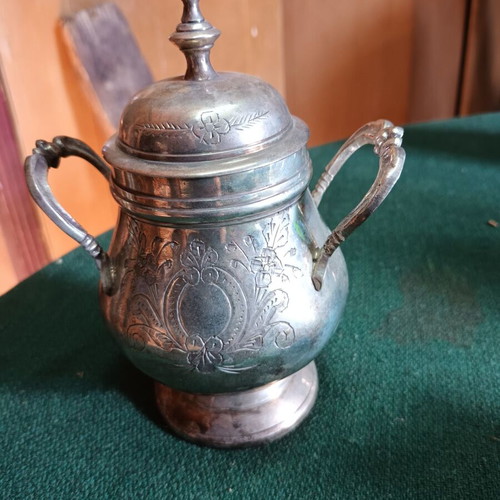 Silver-plated tea set like new, decorative six-piece