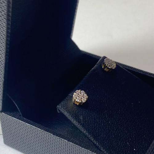 Gold 14K earrings with zirconia new, handmade