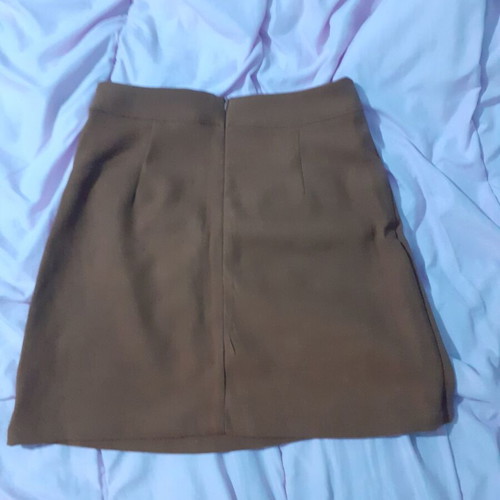 Mini corduroy skirt new with asymmetric style and decorative patterns