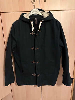 Ανδρικό μπουφάν parka H&M με κουκούλα, μέγεθος M/L, σκούρο μπλε