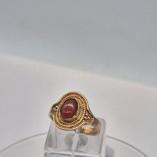 Carnelian Brass Adjustable Ring for Women, new