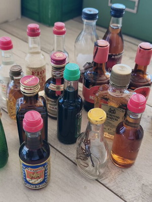 Miniature liquor bottles used, set of 21