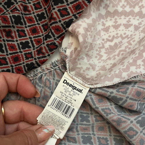 Desigual women's shirt like new, white and brown, size XS
