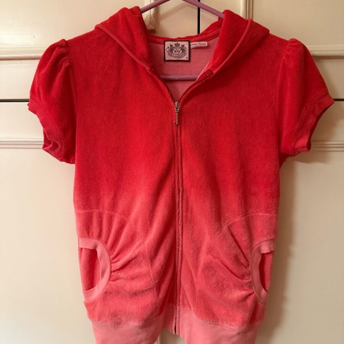 Juicy Couture short sleeve terry jacket like new, orange, size M