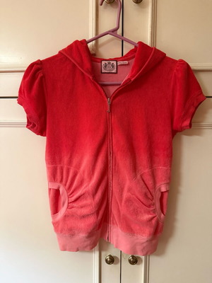Juicy Couture short sleeve terry jacket like new, orange, size M