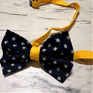 TJ LYNCH UNIQUE BOW TIE BLUE AND YELLOW  WITH WHITE STARS