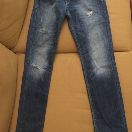 Guess jeans with rips, like new, size 27 blue
