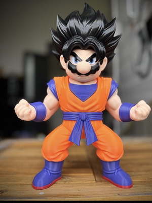 Mario x Goku Super Saiyan 30 εκ. 3D printed mashup φιγούρα σαν καινούργιο