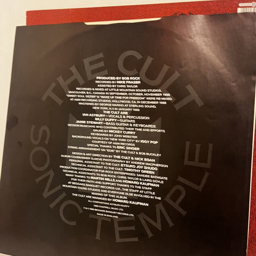 The Cult Sonic Temple LP like new, rock