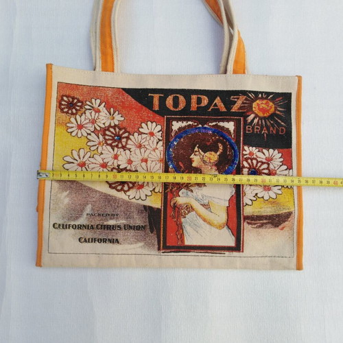 Doca fabric handbag like new with beads and sequins