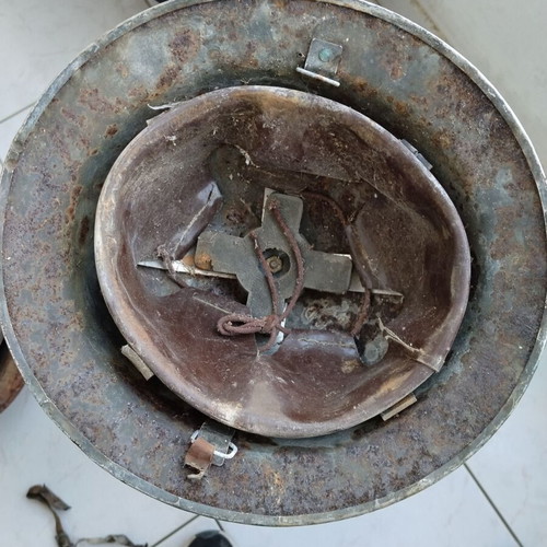 Brodie Mk II British Helmet used, Greek Civil War
