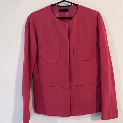 Strenesse women's jacket, fuchsia pink, collarless, minimalist design