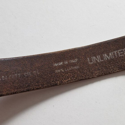 Vintage Unlimited leather belt size 85 used, brown rustic look