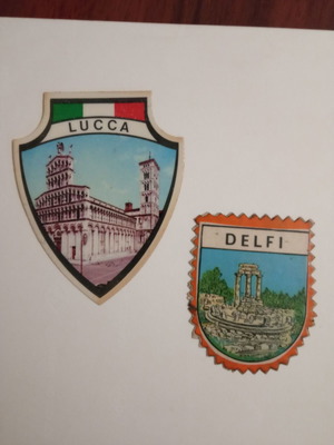 Πατς σουβενίρ μεταχειρισμένα, σετ 2, πλαστικοποιημένο χαρτόνι