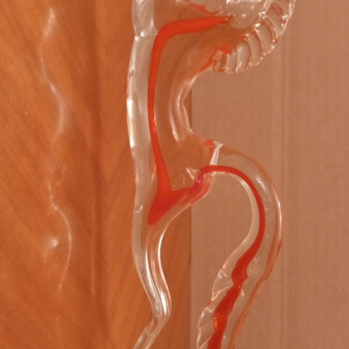 Vintage pair of handmade glass horses Murano style Sommerso