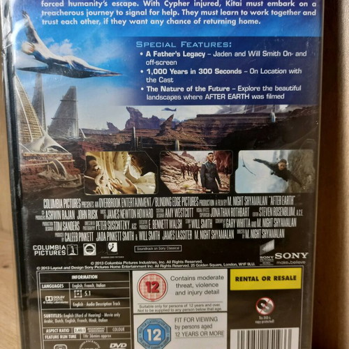 After Earth DVD new with English subtitles