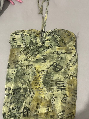 Y2k top used, green see-through halterneck