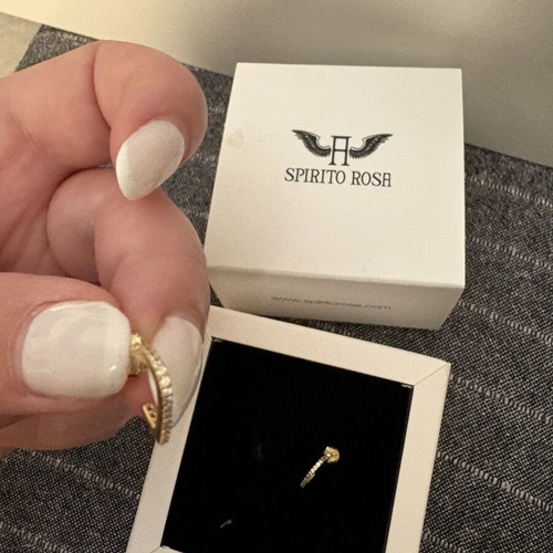 Spiritο Rosa heart earrings like new, gold color with zircons