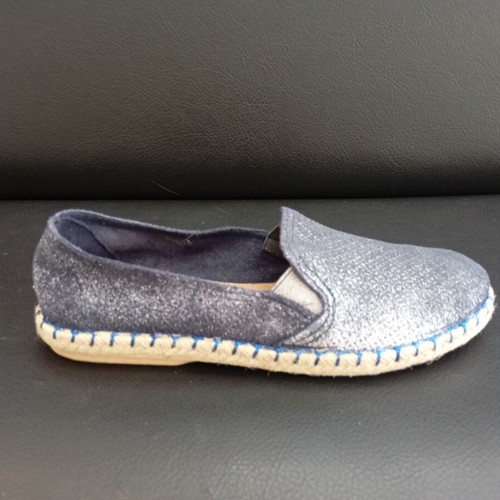 Espadrilles Ace blue genuine leather made in Spain