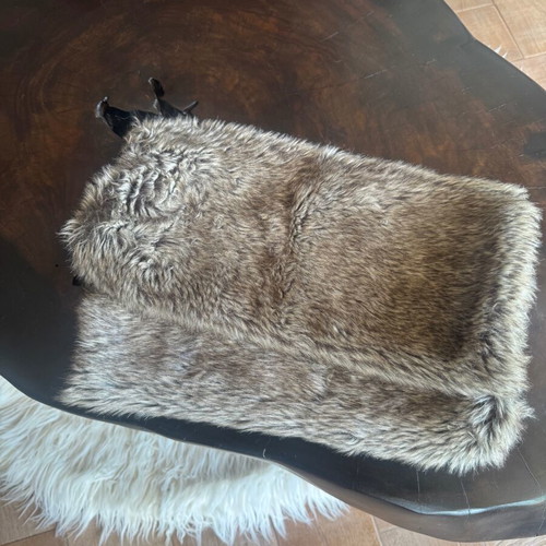 Faux Fur Leg Warmers 39cm Grey like new
