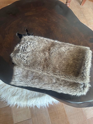 Faux Fur Leg Warmers 39cm Grey like new