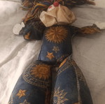 Handmade vintage fabric clown doll 25cm
