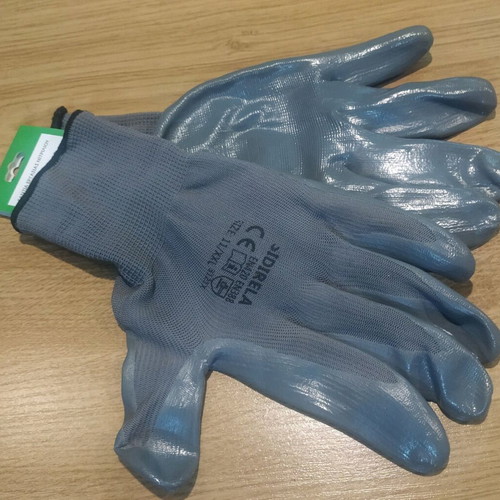 Pair of Siderela nitrile work gloves grey new, size XXL