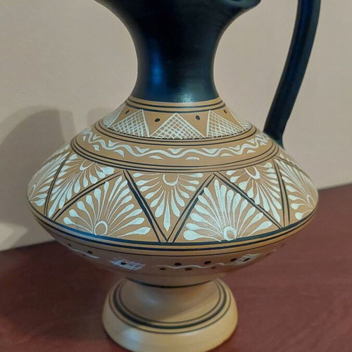Ceramic wine jug handmade, like new, Archagelos Rhodes 1969