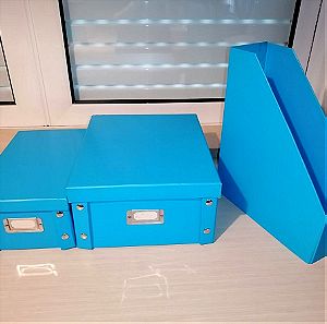 Κουτιά αποθήκευσης και θήκη περιοδικών αναδιπλούμενα μπλε