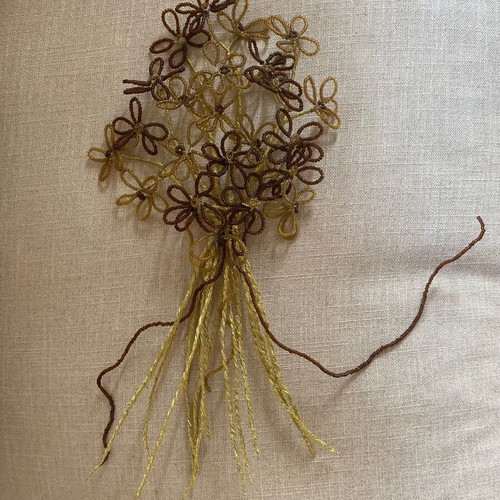 Handmade decorative wire flower bouquet with beads new