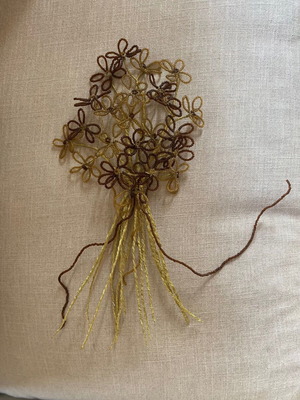 Handmade decorative wire flower bouquet with beads new