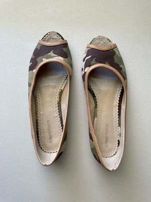 Roberto Venuti peep-toe ballet flats camo size 37 used