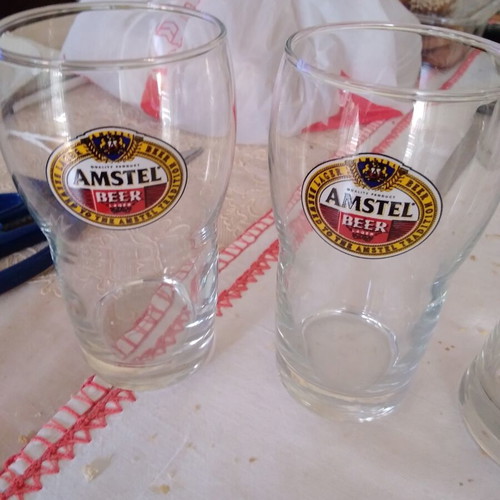 Amstel Beer Collectible Glasses like new, set of 2
