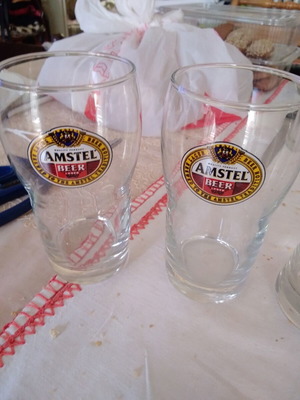 Amstel Beer Collectible Glasses like new, set of 2