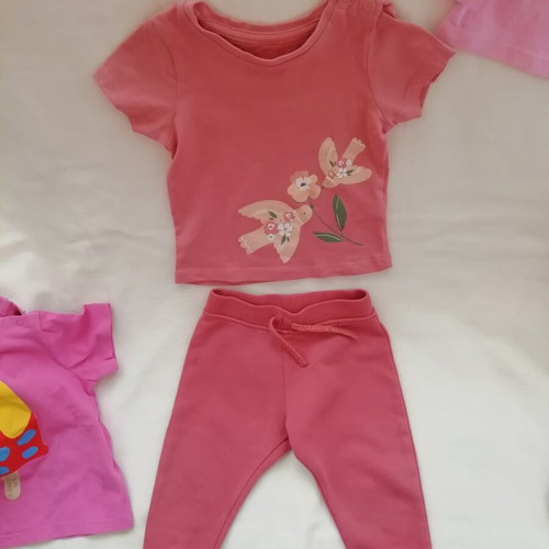 Baby clothing set pink 9-12 months, 6 pieces like new