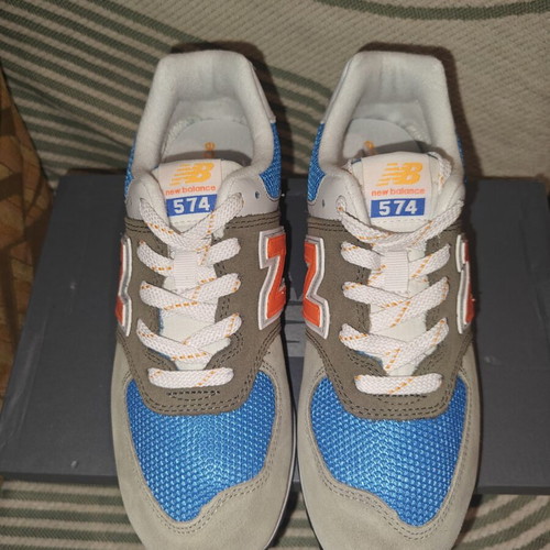 New Balance 574 sneakers new, multicolor green with blue and orange