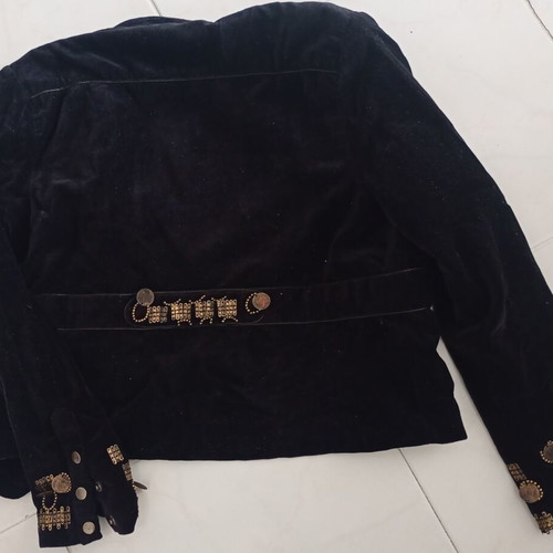 Vintage velvet jacket Vassilios Kostetsos like new, black with gold