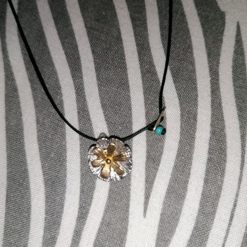 Necklace like new, handmade with black cord