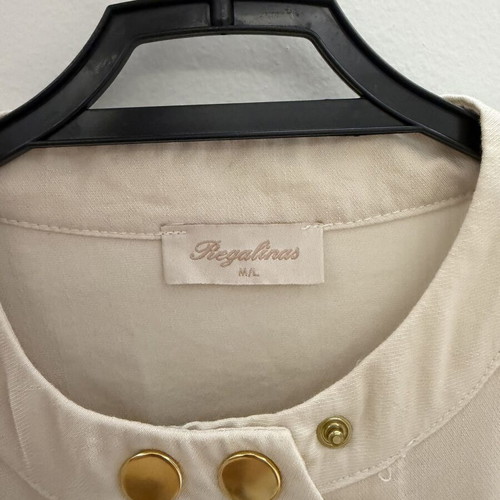 Regalinas one-piece shorts suit with gold buttons, new, beige