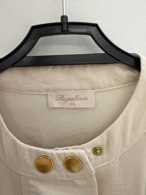 Regalinas one-piece shorts suit with gold buttons, new, beige