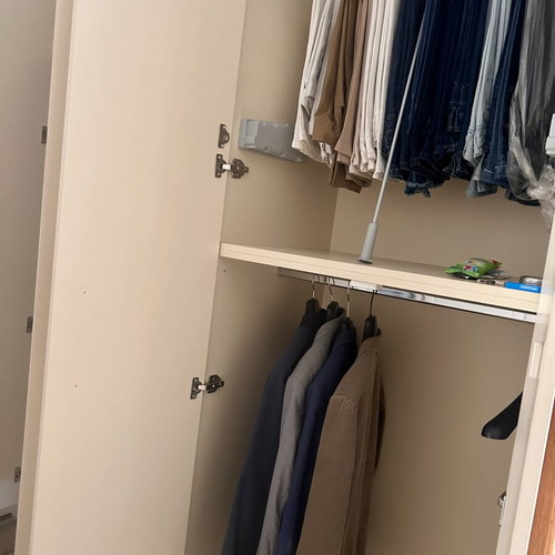 4-door wardrobe with handmade wooden handles, custom made