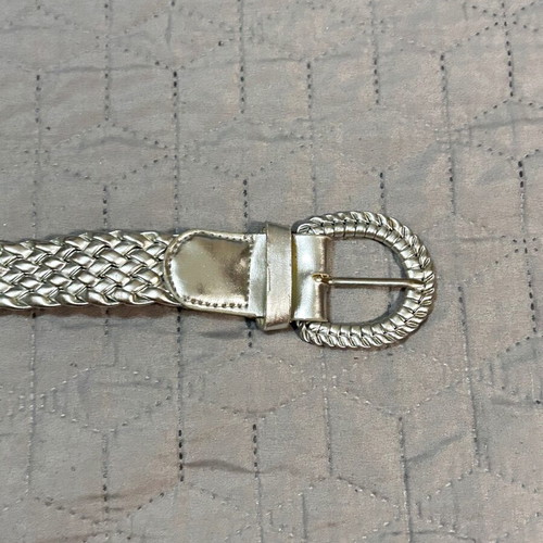 Women's silver braided belt like new, adjustable