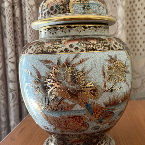 Handmade vase used with small repaired breaks